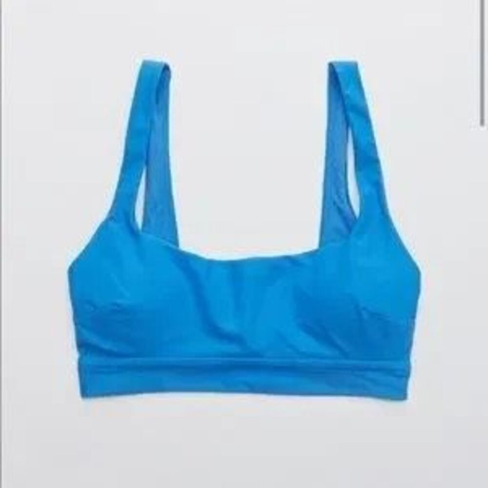 Aerie bra bralette scoop bikini top blue size S